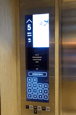Elevators of sensors to detect when it is full on the Celebrity Edge