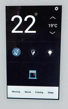 Thermostat & light controls on the Celebrity Edge
