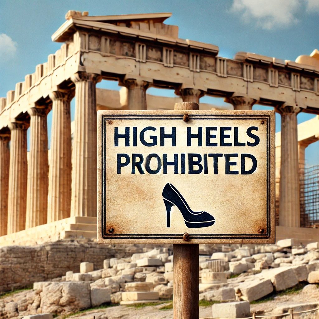 High Heels are prohibited on ancient sites