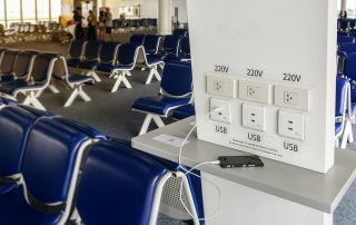 Don't plug directly into airport charging stations